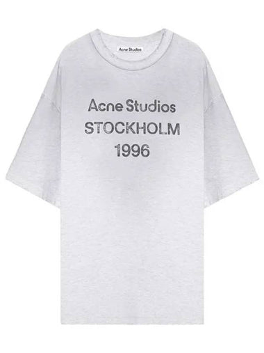 Stamp Logo Short Sleeve T-Shirt Grey Melange - ACNE STUDIOS - BALAAN 1