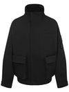 Gabardine Pocket Cotton Zip Up Jacket Black - MSGM - BALAAN 2