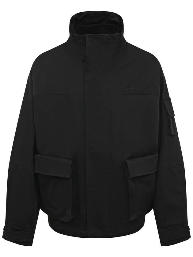 Gabardine Pocket Cotton Zip Up Jacket Black - MSGM - BALAAN 2