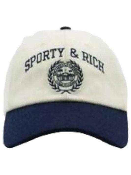 Varsity Crest Flannel Hat Navy Cap - SPORTY & RICH - BALAAN 1