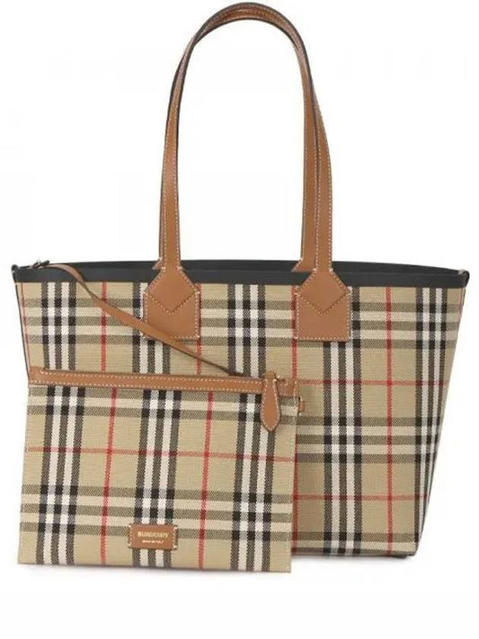 Small London Tote Bag Briar Brown Black - BURBERRY - BALAAN 2