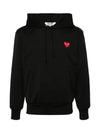 Men s Heart Printing Hooded Black AXT174051 - COMME DES GARCONS - BALAAN 1