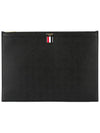 Pebble Grain Leather Large Zipper Laptop Holder Black - THOM BROWNE - BALAAN 2