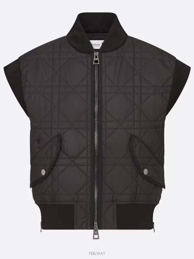 Macrocannage Quilted Technical Taffeta Vest Black - DIOR - BALAAN 6