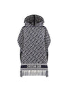 Oblique Hoodie Poncho Cotton Navy Blue - DIOR - BALAAN 1