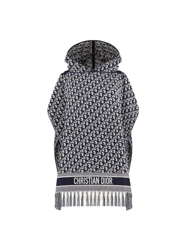 Oblique Hoodie Poncho Cotton Navy Blue - DIOR - BALAAN 1