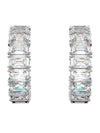 Matrix Octagon Cut Crystal Hoop Earrings Silver - SWAROVSKI - BALAAN 1