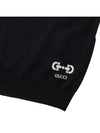 Embroidered Logo Wool Knit Top Black - GUCCI - BALAAN 7