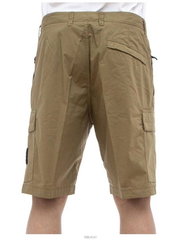 Men's Logo Patch Cargo Shorts Dark Beige - STONE ISLAND - BALAAN 3