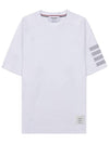 4-Bar Striped Cotton Short Sleeve T-Shirt White - THOM BROWNE - BALAAN 11