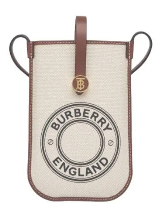 Canvas Logo Cross Bag White Tan - BURBERRY - BALAAN 1