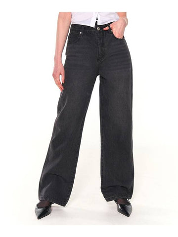 BASIC WIDE DENIM PANTS GRAY - ZIZEMUSEUM - BALAAN 1