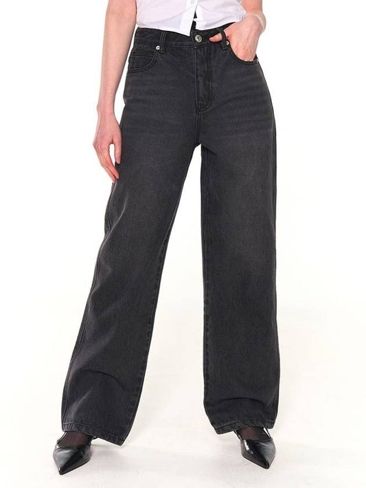 BASIC WIDE DENIM PANTS GRAY - ZIZEMUSEUM - BALAAN 2