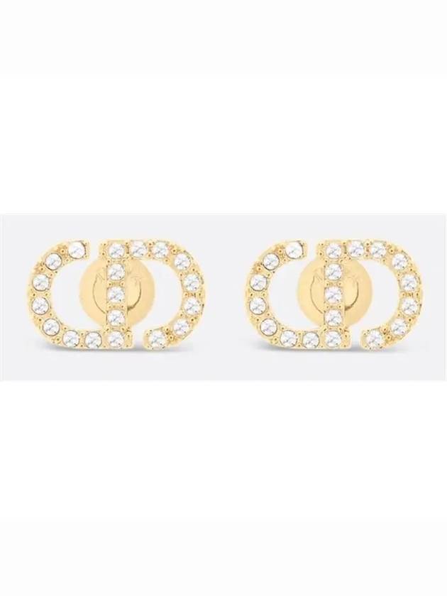 Petit CD Crystal Mini Stud Earrings Gold - DIOR - BALAAN 2