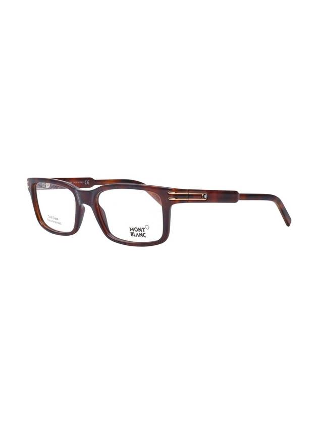 Eyewear Rectangle Horn-Rimmed Eyeglasses Havana Brown - MONTBLANC - BALAAN 1