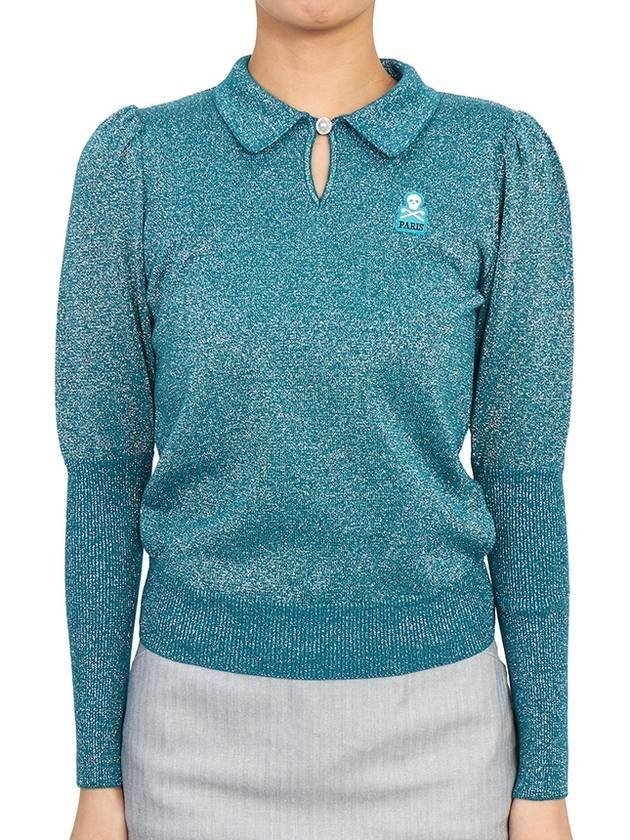 Eccrine puff sleeve knit polo emerald - MARK & LONA - BALAAN 1