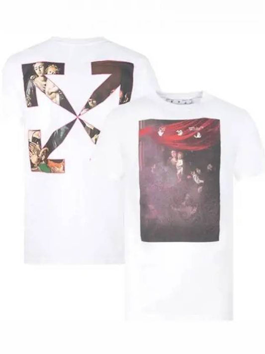 Spray Caravaggio Slim Fit Short Sleeve T-Shirt White - OFF WHITE - BALAAN 2