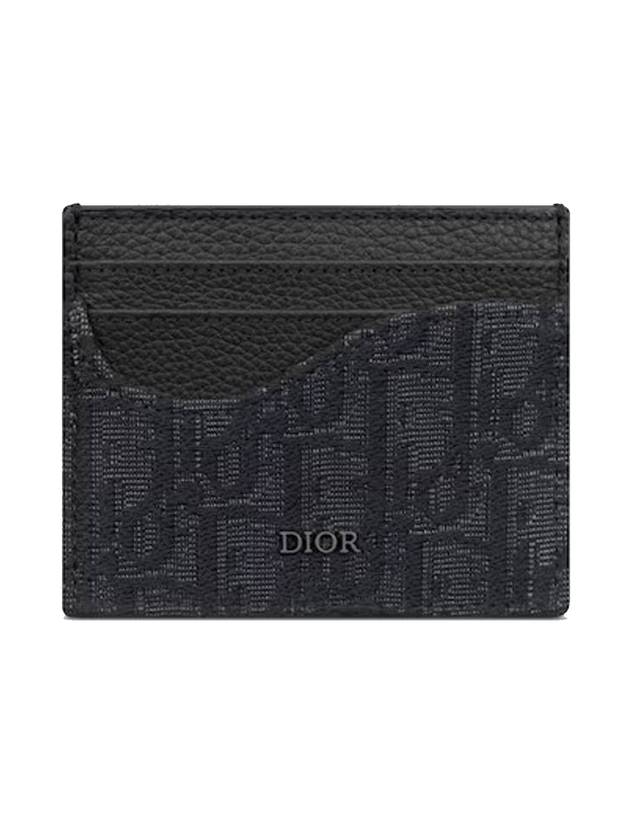 Oblique Saddle Card Wallet Black - DIOR - BALAAN 1