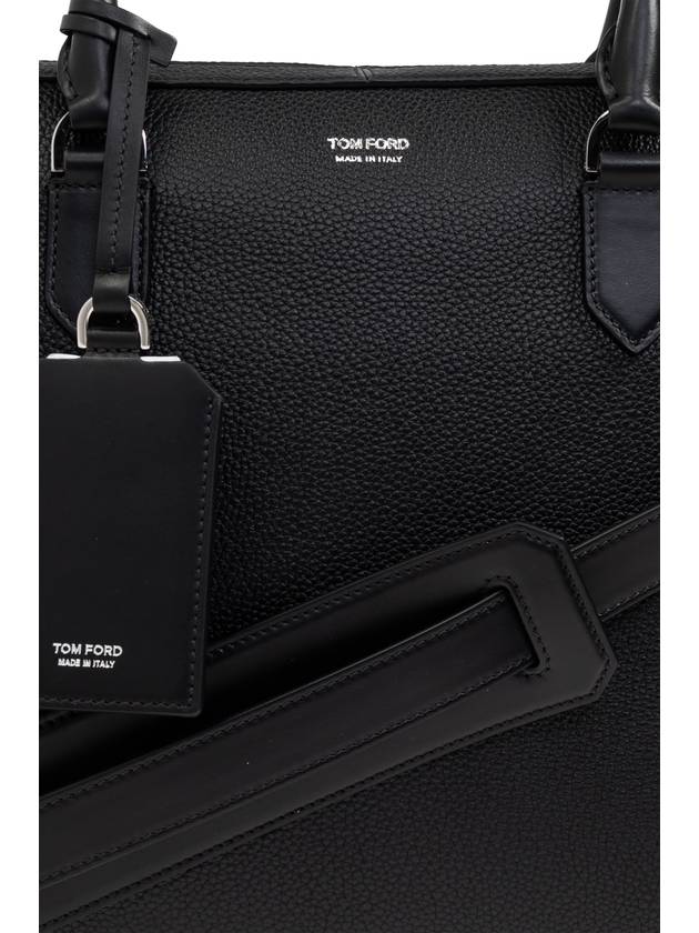 Tom Ford Leather Briefcase, Men's, Black - TOM FORD - BALAAN 6