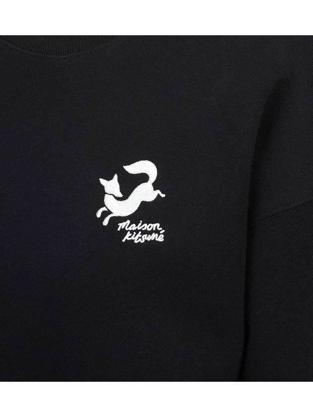 Embroidered Sweatshirt Black - MAISON KITSUNE - BALAAN 7