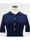 Goldplated navy shortsleeved knit - GANNI - BALAAN 3