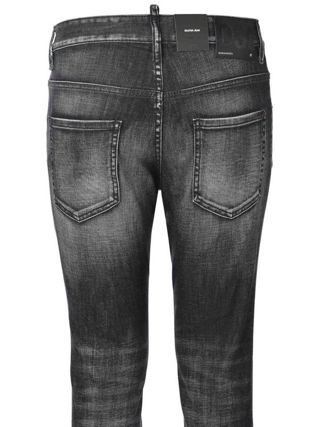 Skater Denim Straight Jeans Black - DSQUARED2 - BALAAN 5