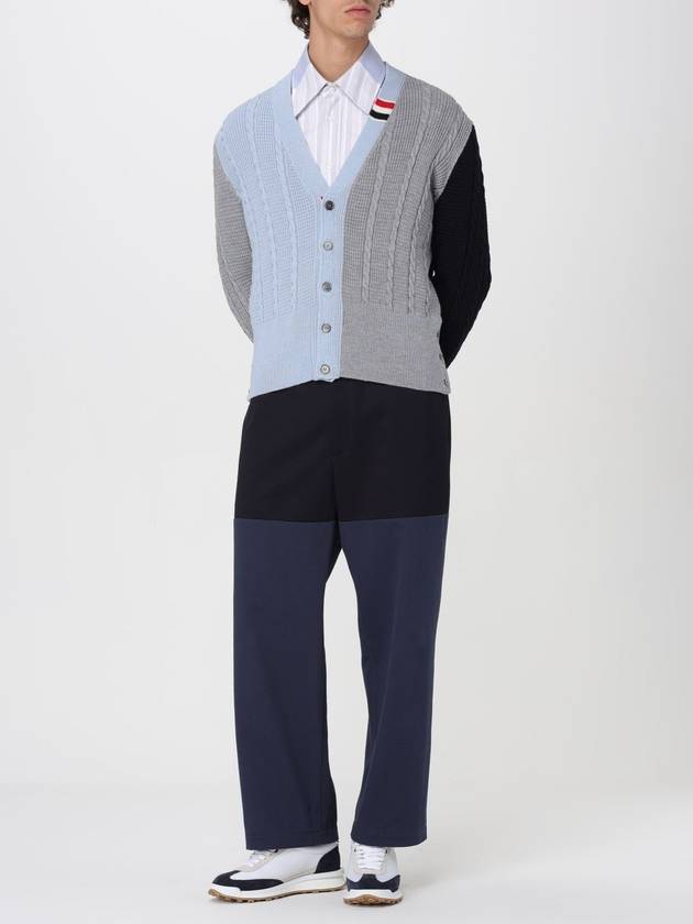 RWB Tab Stripe Patchwork Long Sleeve Shirt - THOM BROWNE - BALAAN 3