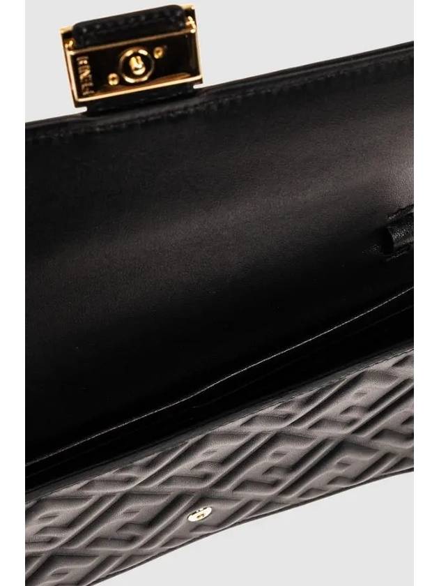 FF Baguette Nappa Leather Long Wallet Black - FENDI - BALAAN 7