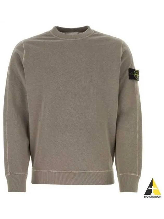 Garment Dyed Malfile Crewneck Sweatshirt Grey - STONE ISLAND - BALAAN