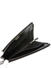 Triangle Logo Saffiano Leather Clutch Black - PRADA - BALAAN 7