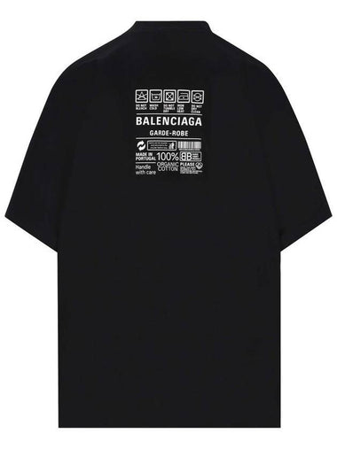 Care Label Print Short Sleeve T-Shirt Black - BALENCIAGA - BALAAN 1