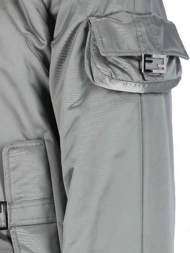 Men's Nylon Bomber Jacket Grey - FENDI - BALAAN 7