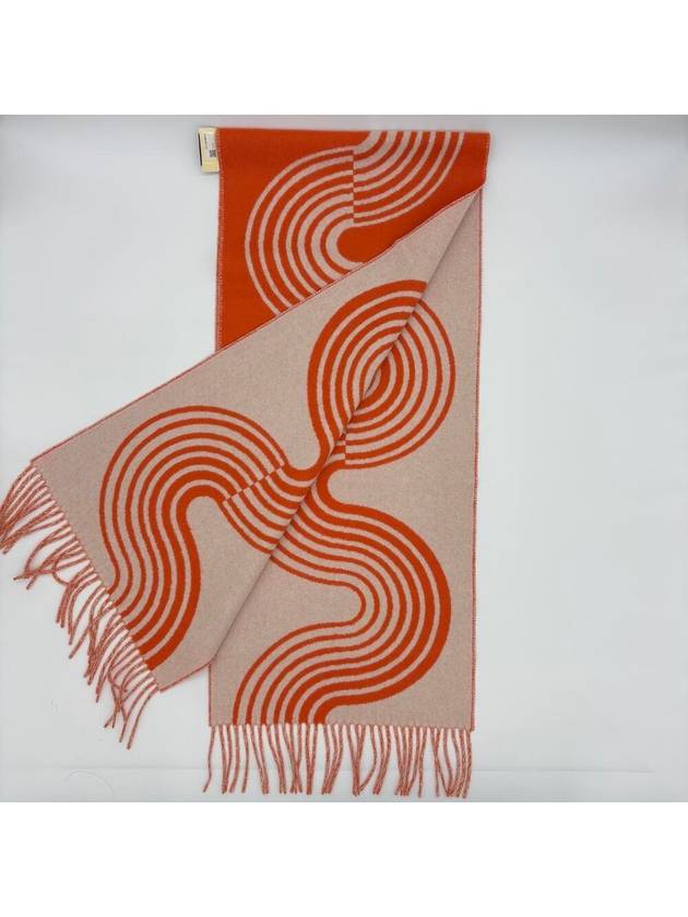 Casaque Vague Muffler Orange Ivory - HERMES - BALAAN 6