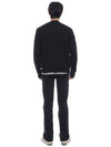 Heart Logo Merino Wool Cardigan Black - AMI - BALAAN 6