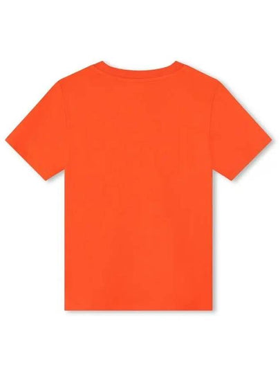 Kids Print Short Sleeve T Shirt Orange - KENZO - BALAAN 2