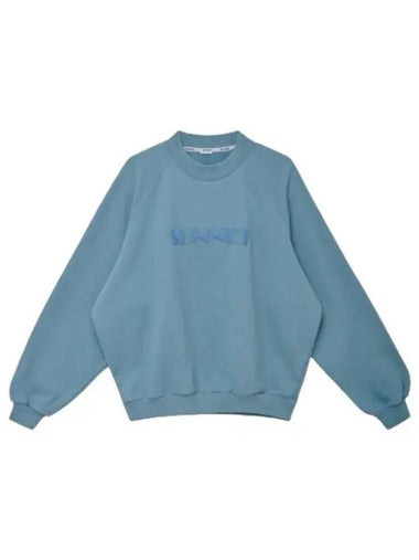 Big Logo Embroidered Sweatshirt Steel Blue MRTWXJER0120084 T Shirt - SUNNEI - BALAAN 1