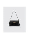 BB Logo Crocodile Embossed XX Small Flap Shoulder Bag Black - BALENCIAGA - BALAAN 7