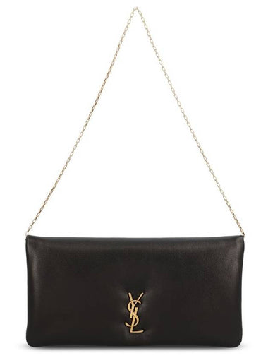 Calypso Lambskin Mini Shoulder Bag Black - SAINT LAURENT - BALAAN 1