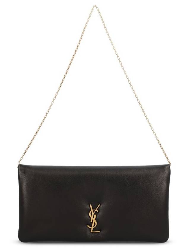 Calypso Lambskin Mini Shoulder Bag Black - SAINT LAURENT - BALAAN 1