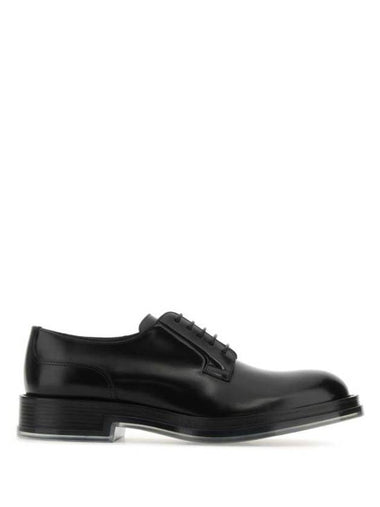 Lace-Up Transparent Sole Leather Oxford Black - ALEXANDER MCQUEEN - BALAAN 1