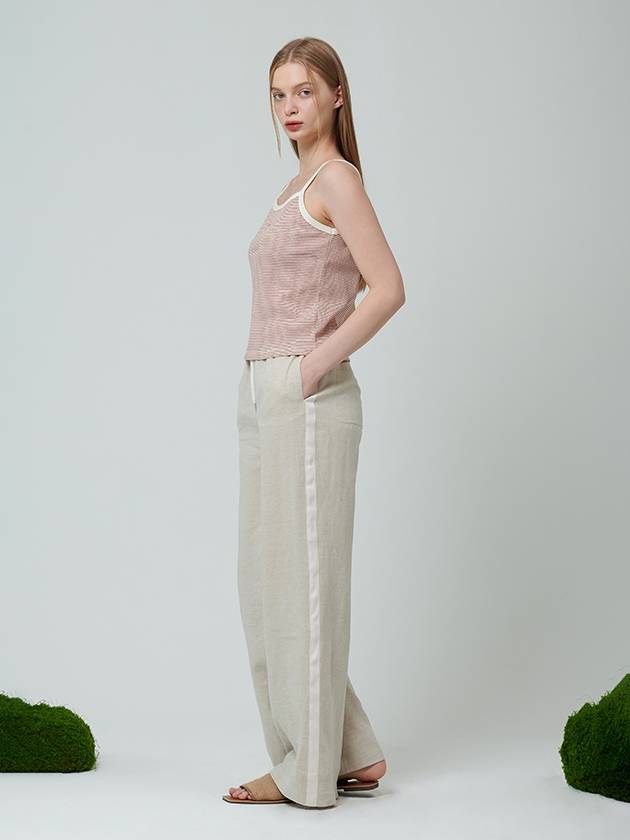 Tape straight pants beige - PINBLACK - BALAAN 4