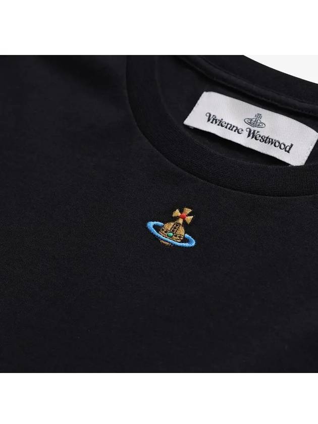 Embroided ORB Peru Short Sleeve T-Shirt Black - VIVIENNE WESTWOOD - BALAAN 4