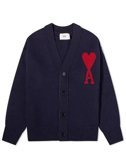 De Coeur Logo Wool Cardigan Night Blue - AMI - BALAAN 2