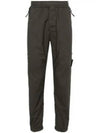 Logo Patch Tapered Cotton Track Pants Charcoal - STONE ISLAND - BALAAN 2