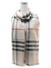 Check Wool Silk Blend Scarf Beige - BURBERRY - BALAAN 2