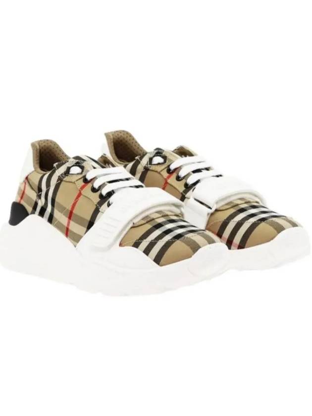 Vintage Check And Leather Sneakers White Archive Beige - BURBERRY - BALAAN 5