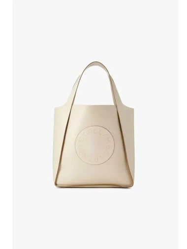 STELLA McCARTNEY LOGO Grainy Tote Bag Cream - STELLA MCCARTNEY - BALAAN 1