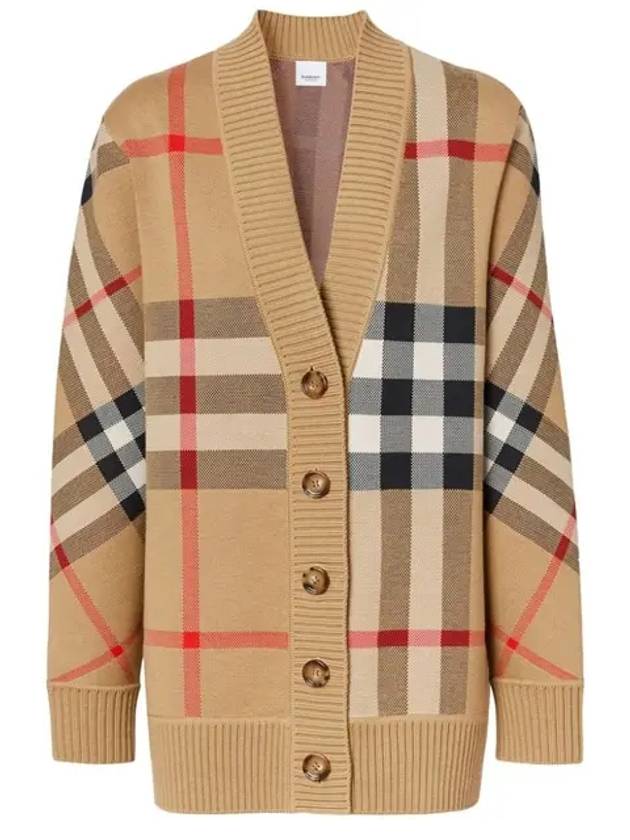 Check Technical Wool Jacquard Cardigan Archive Beige - BURBERRY - BALAAN 2