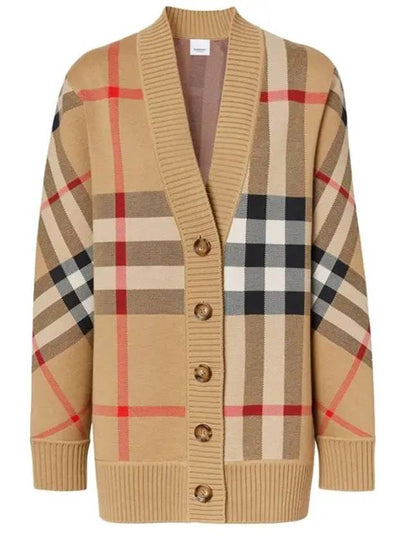 Check Technical Wool Jacquard Cardigan Archive Beige - BURBERRY - BALAAN 2