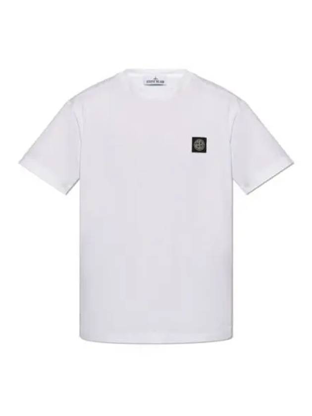 Logo Patch Short Sleeve T-Shirt White - STONE ISLAND - BALAAN 2